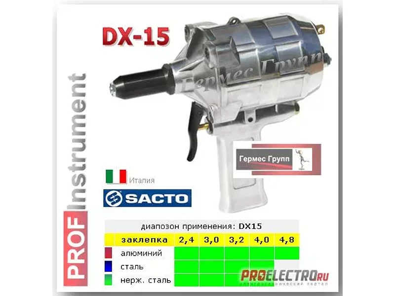 Заклепочник пневматический SACTO DX15
