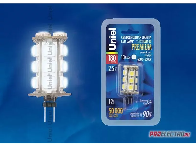 Светодиодная лампа JC-12-Corn 2,5W 12V