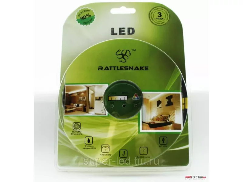 Светодиодная лента Rattlesnake FSL-3528-4.8W-NW(60ш./метр.) 12V 4000К IP20