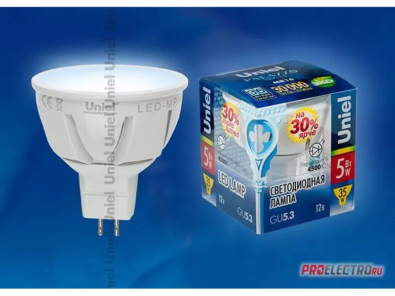 Светодиодная лампа точечного света MR16 12V GU5.3 5 Вт серии Merli