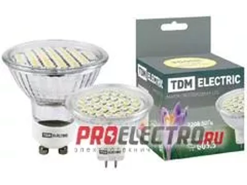 Лампа светодиодная MR16-3 Вт-220 В -3000 К–GU 5,3 SMD TDM