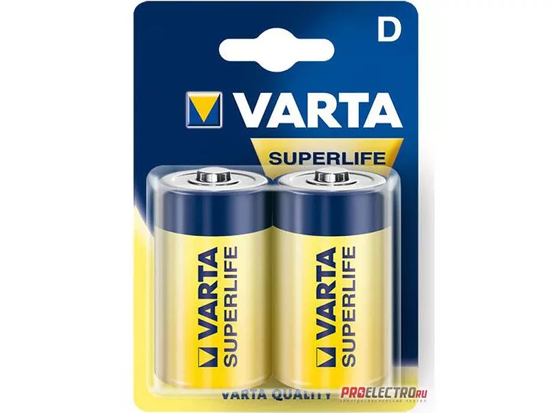 Элемент питания Varta 2020.101.412 SuperLife R20/373 BL2