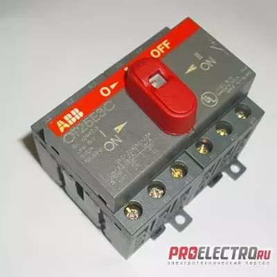 Реверсивный рубильник ABB OT25E3C.