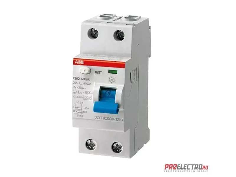 F202 25A 100mA. УЗО ABB.