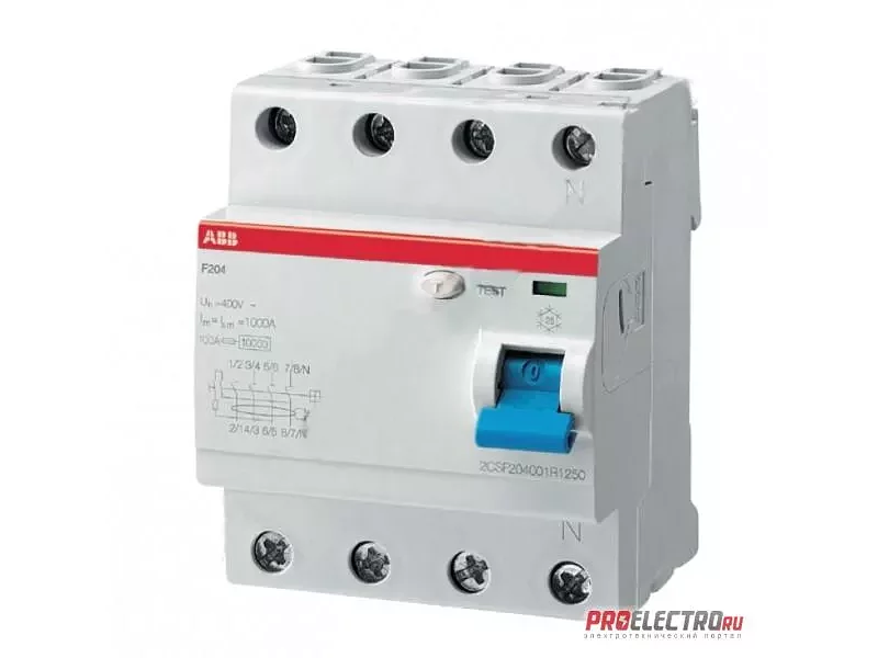 F204 25A 100mA. УЗО ABB.