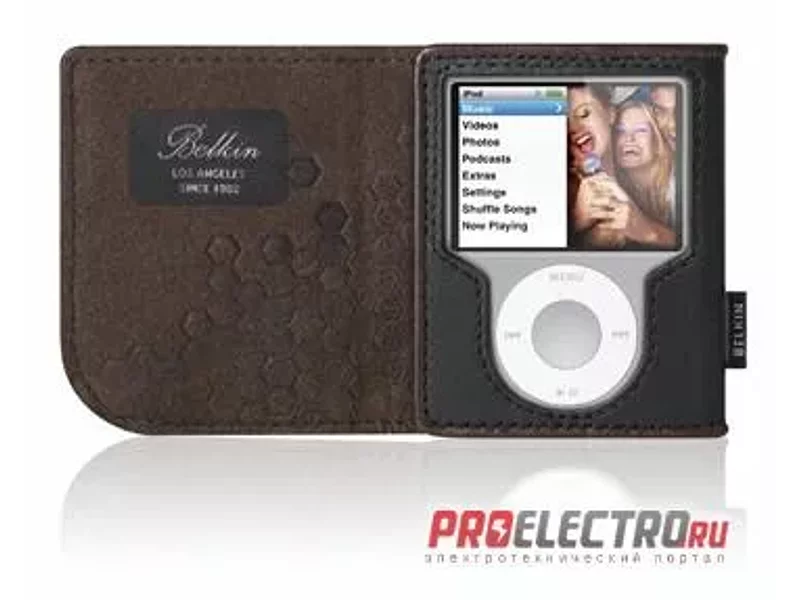 Belkin Leather Folio for iPod nano - Black / Chocolate