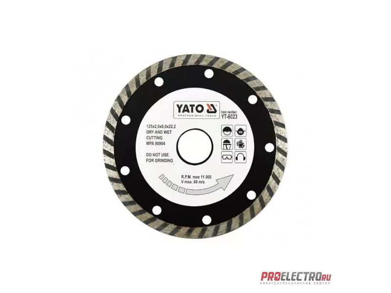 YATO YT-6023. ДИСК АЛМАЗНЫЙ ОТРЕЗНОЙ 125ММ.