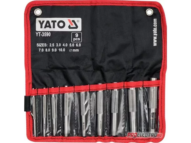 YATO YT-3590. НАБОР ПРОБОЙНИКОВ 9 ПРЕДМЕТОВ.
