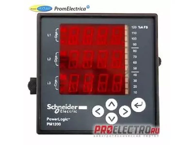 METSEPM1200 Цифр, светодиод трехф вольтметр амперметр PM1200 Schneider Electric