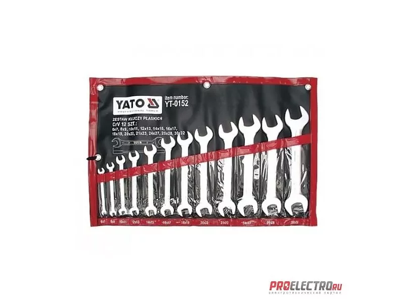 YATO YT-0152. НАБОР КЛЮЧЕЙ РОЖКОВЫХ 12ШТ.