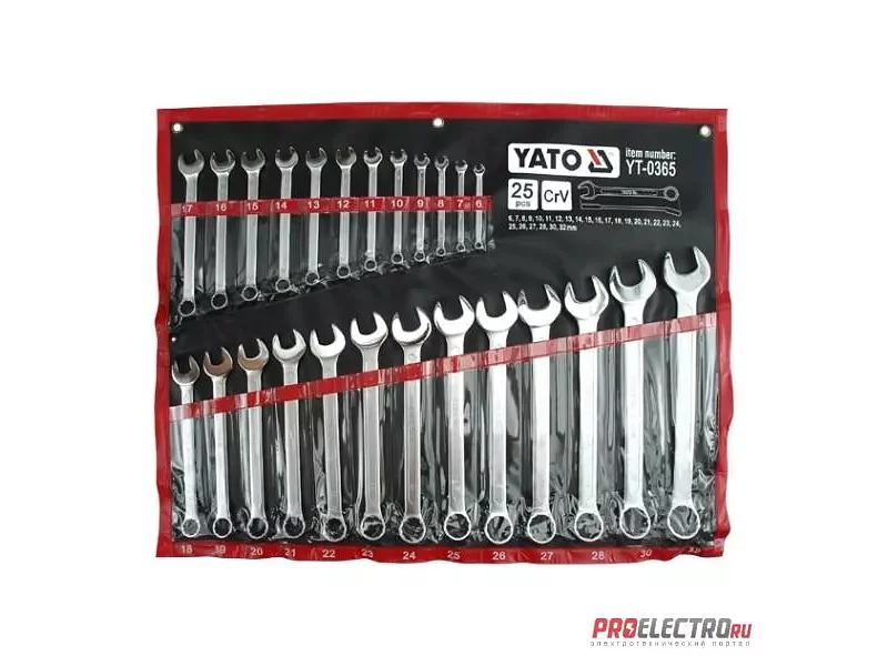 YATO YT-0365. НАБОР КЛЮЧЕЙ КОМБИНИРОВАННЫХ 6-32ММ 25ШТ.