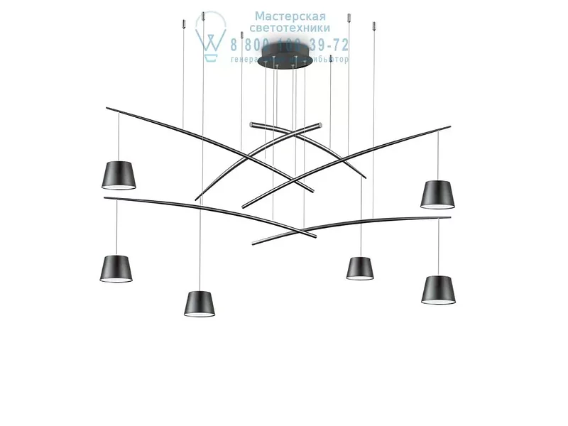 Ideal Lux FISH SP6 NERO подвесной светильник черный 196992