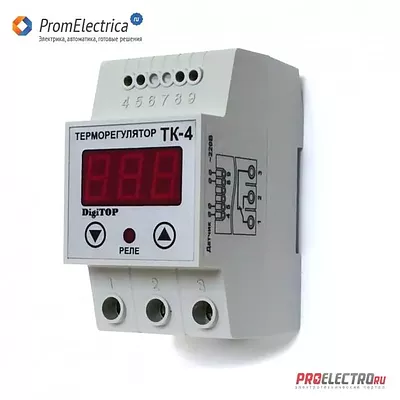Терморегулятор с датчиком для погреба, инкубатора 16А  -50 до 125С ТК-4 DigiTOP
