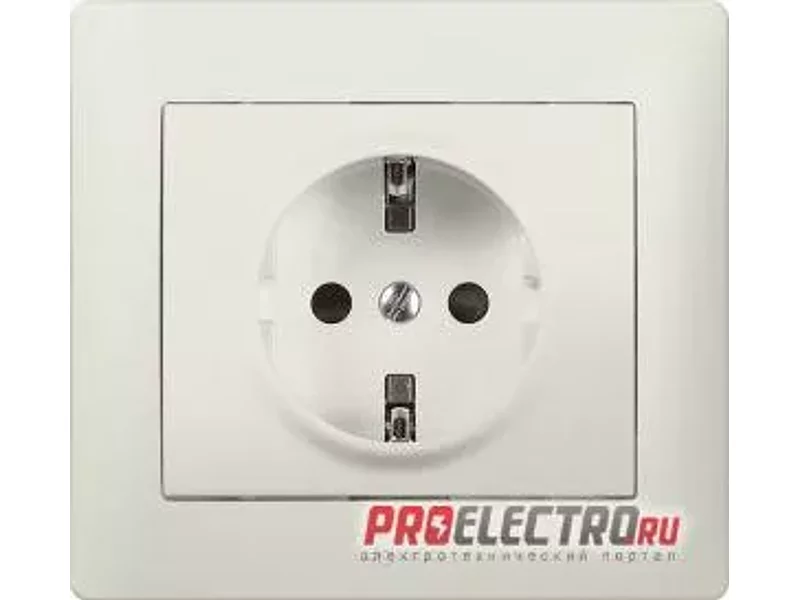 Розетка Galea Life 2К+З с защит.шторками, с лицевой панелью,Белый | арт. 771063
