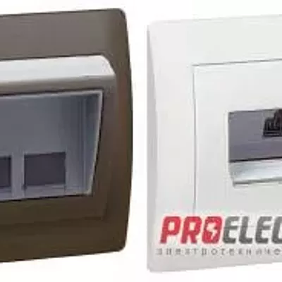 Лицевая панель Galea Life для розеток RJ45 с держателем этикеток,Белый | 777075