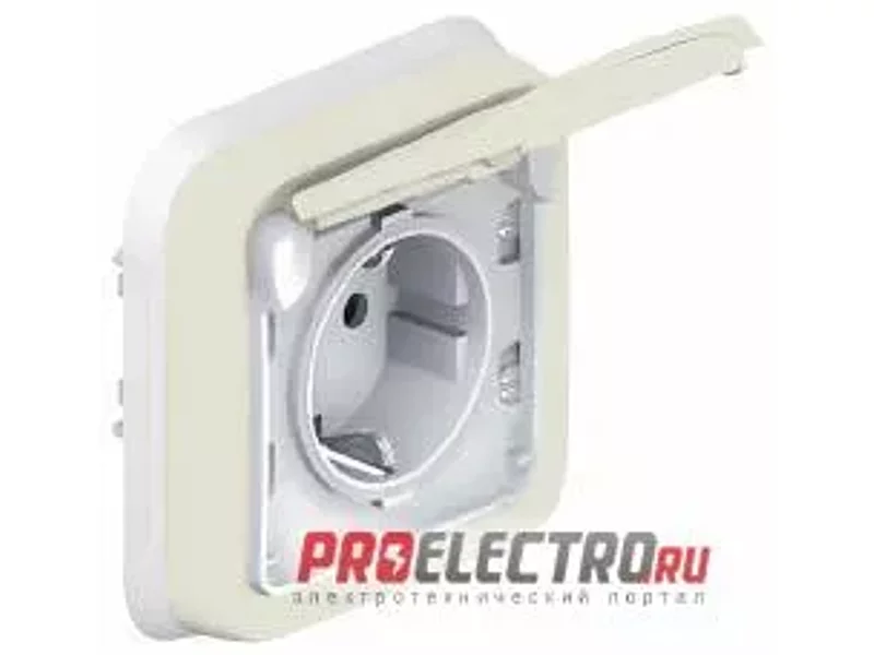 Розетка встраиваемая Plexo IP55 2К+З 16А, немецкий стандарт, Серый | арт. 69833