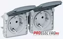 Розетка Plexo IP55 двойная 2К+З 16А француз.стандарт,горизонт, белый | арт 69642