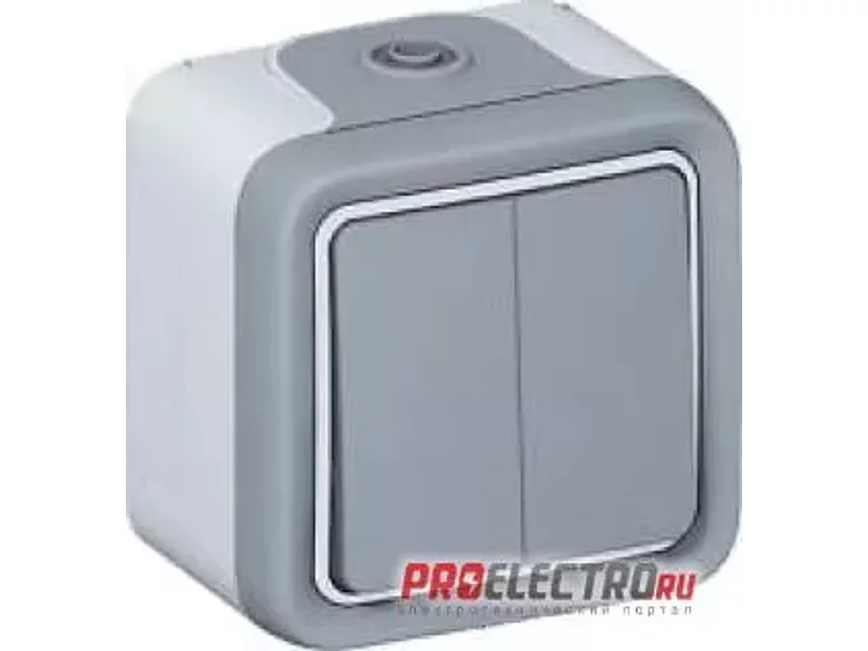 Переключатель на 2 направления Plexo IP55,двухклавишн, встраиваемый,белый| 69855