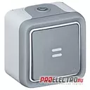 Механизм кнопочного выключателя подсветка Plexo IP55 10A Н.О контакт,сер | 69542