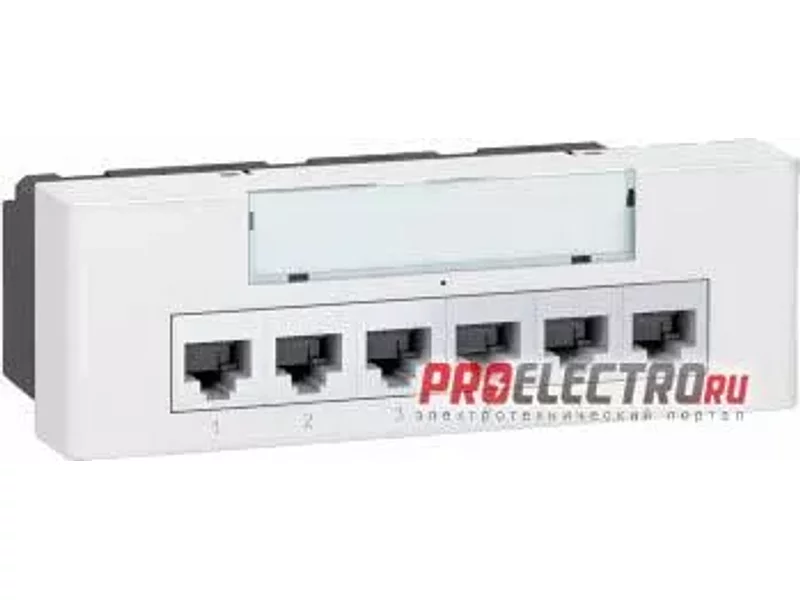 Коммутатор Mosaic 10/100 base T,встраиваемый 6+1 RJ45,питание 230В,управ | 77920