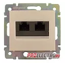 Розетка Valena RJ45 UTP 2 выхода, без захватов, кат.5е, белая | арт. 774239