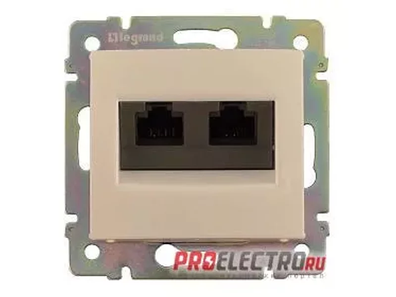 Розетка Valena RJ-45 UTP 2 выхода, с захватами, кат.6, алюминий | арт. 770247