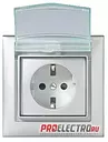Розетка Valena 2К+З 16А IP44 с крышкой и защитными шторками, белая | арт. 774220