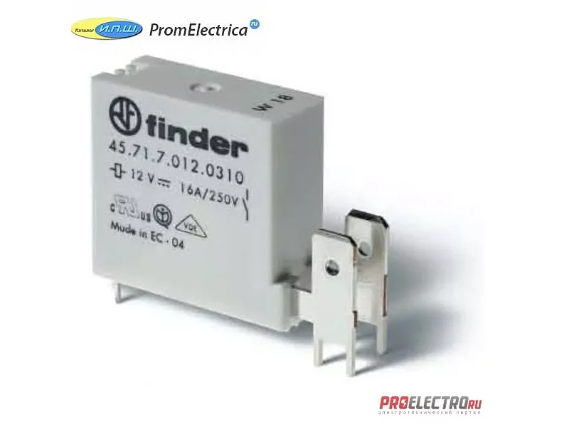 457170150310 Миниатюрные PCB реле + Faston 250 выводы с шагом 5мм 1NO 16A Finder