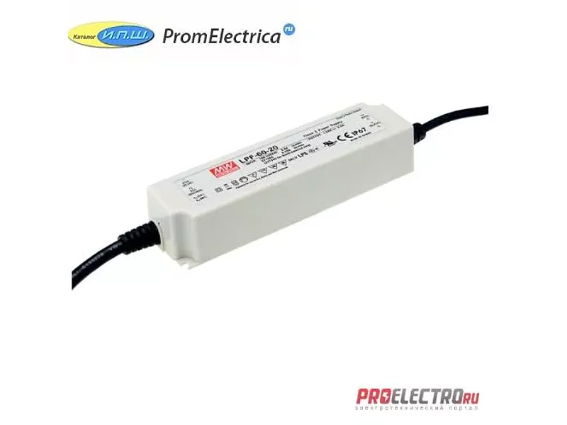 LPF-60-30 Импульсный блок питания 60W, 30V, 0-2A Mean Well