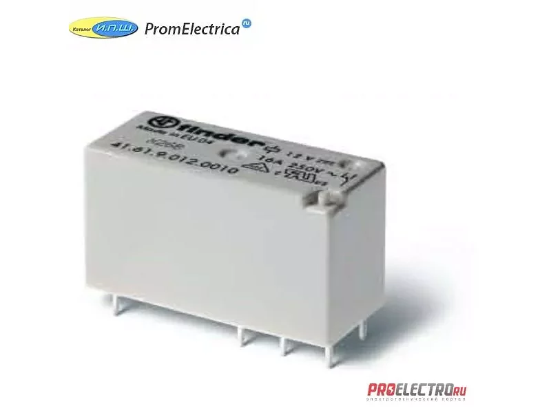 416191100310 Низкопрофильные Миниатюрные PCB реле, Конт AgN 1CO 16A NO Finder