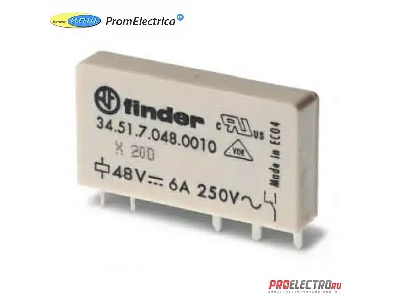 345170124010 Ультратонкие реле для печатного монтажа 1CO 6A AgSnO2 Finder