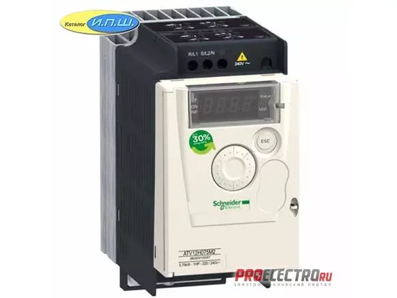 ATV12H055M2TQ  ПРЕОБР ЧАСТОТЫ ATV12 0.55КВТ 240В 1Ф 14Ш  Schneider Electric