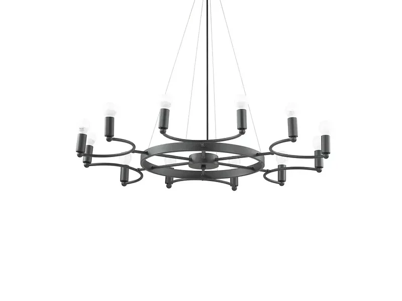 Ideal Lux SPACE SP12 NERO подвесной светильник черный 165066