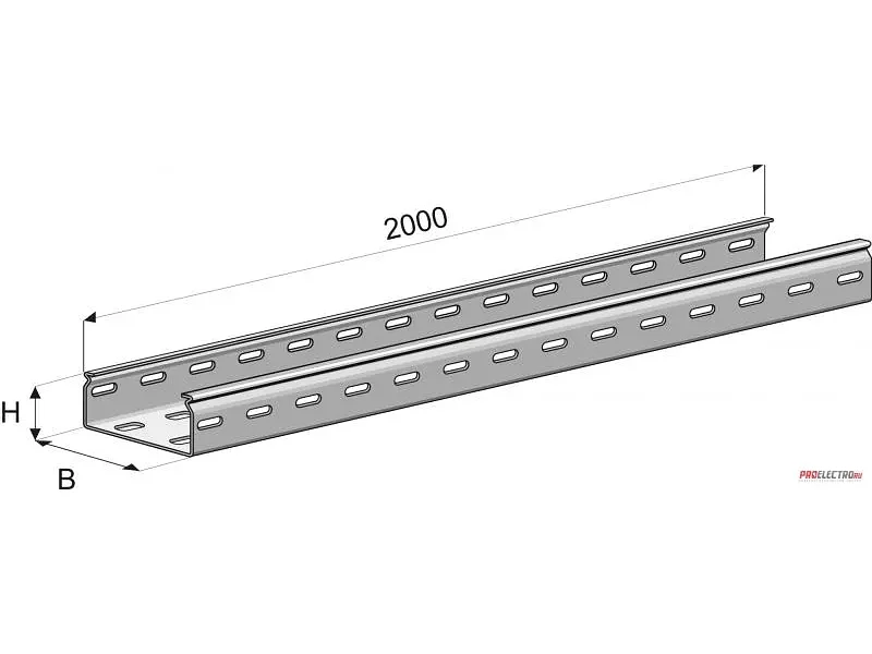 Лоток перфорированный замковый  ПЗ-150х100х2000 (0.7мм) цинк