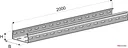 Лоток замковый  перфорированный ПЗ-300х100х2000 (1,0мм) цинк