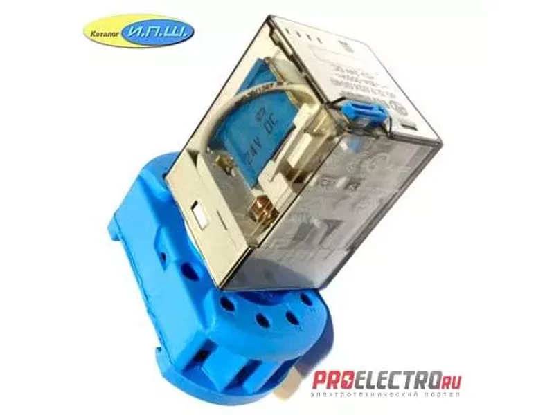601382300040 реле 10А упр. 220VAC, с розеткой на дин рейку - 9023SMA - finder