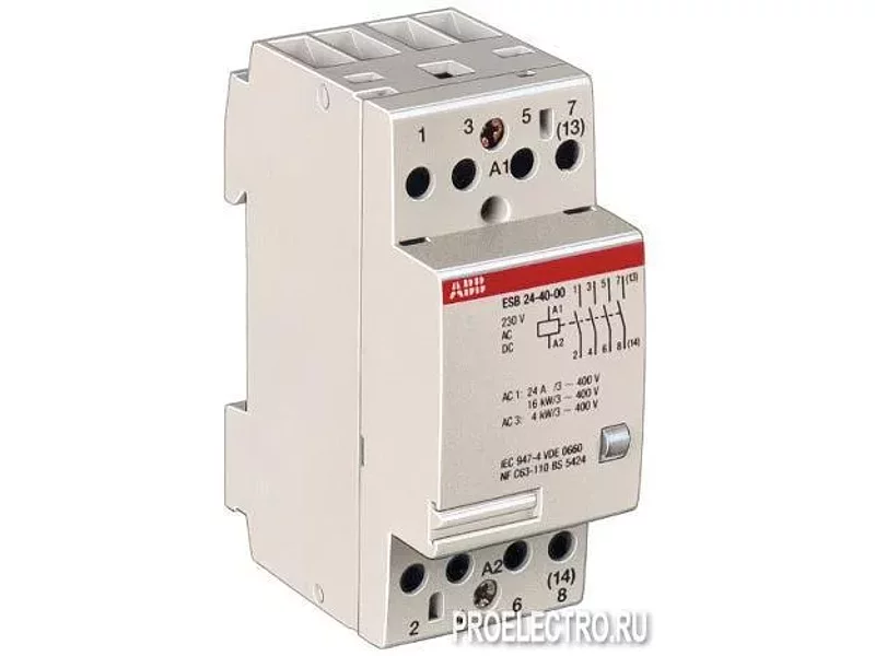 Модульный контактор ESB-24-13 (24А AC1) катушка 220В АС/DC | SSTGHE3291702R0006