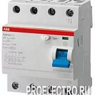 Выключатель дифф.тока УЗО 4-полюсный F204 AC-125/0,3 | ELC2CSF204001R3950 | ABB