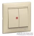 Выключатель Valena 10АХ 250В двухклавишный,оранж индикатор, слон.кость |  774345