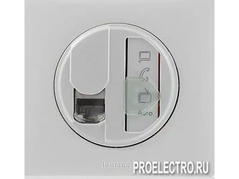 Лицевая панель простой мультимедийной розетки Celiane RJ45, Слон.кость |  66237