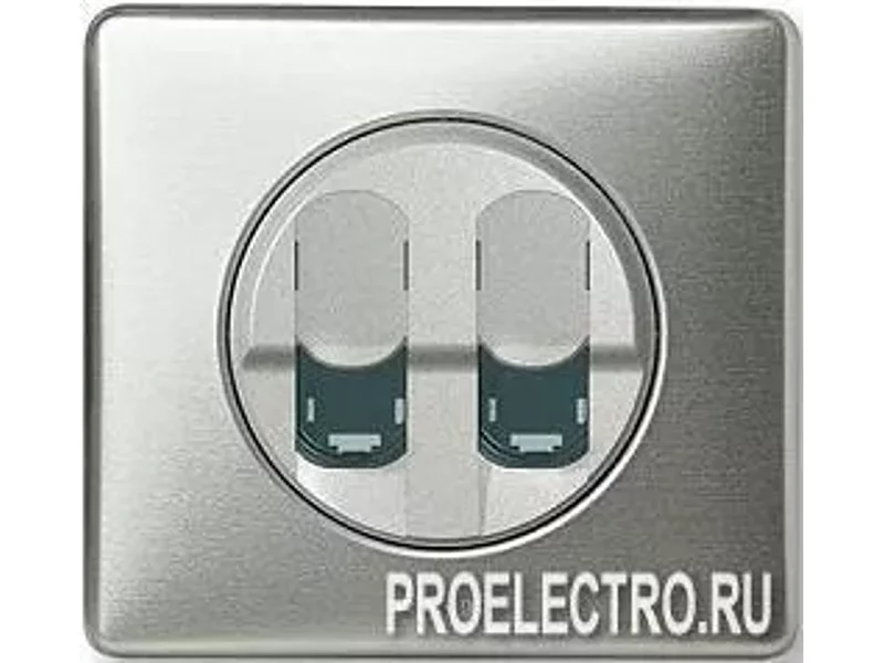 Лицевая панель информационной розетки Celiane RJ45, двойная, Графит | арт. 64936