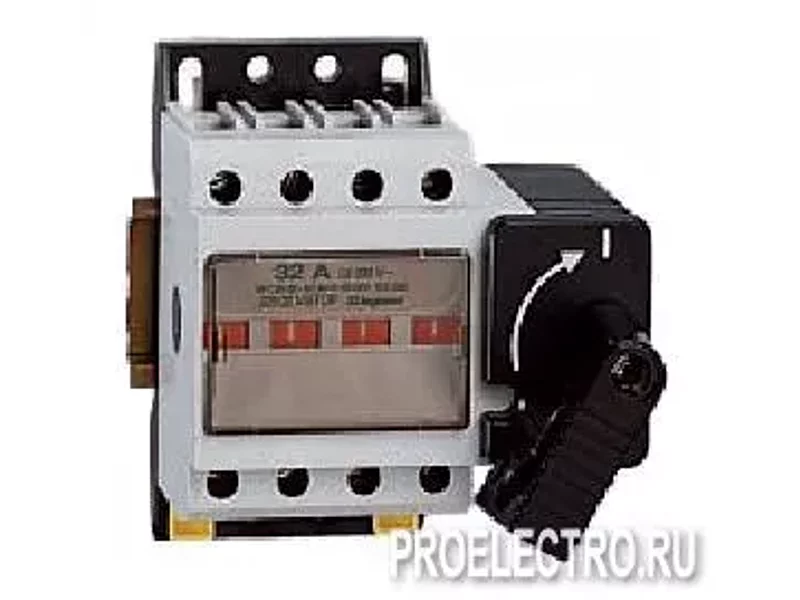 Выключатель-разъединитель Vistop 4P 32А рукоятка спереди, черная | арт. 22502