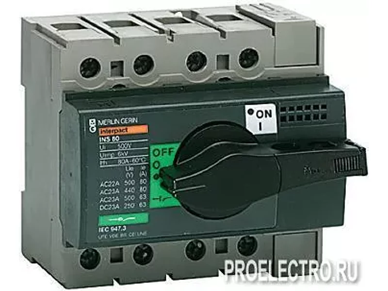 Выключатель-разъединитель INTERPACT INS63 4П | арт. 28903 Schneider Electric
