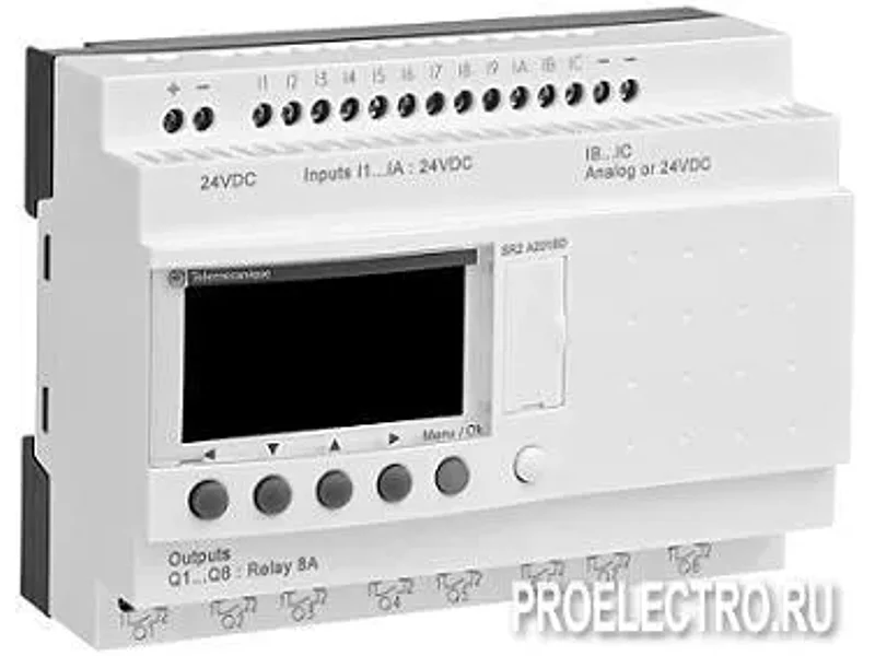 ZELIO LOGIC РЕЛЕ КОМПАКТ 20ВХ/ВЫХ =24В | арт. SR2A201BD Schneider Electric