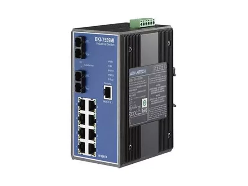 EKI-7559MI/SI управляемый отказоустойчивый 10-портовый коммутатор Fast Ethernet