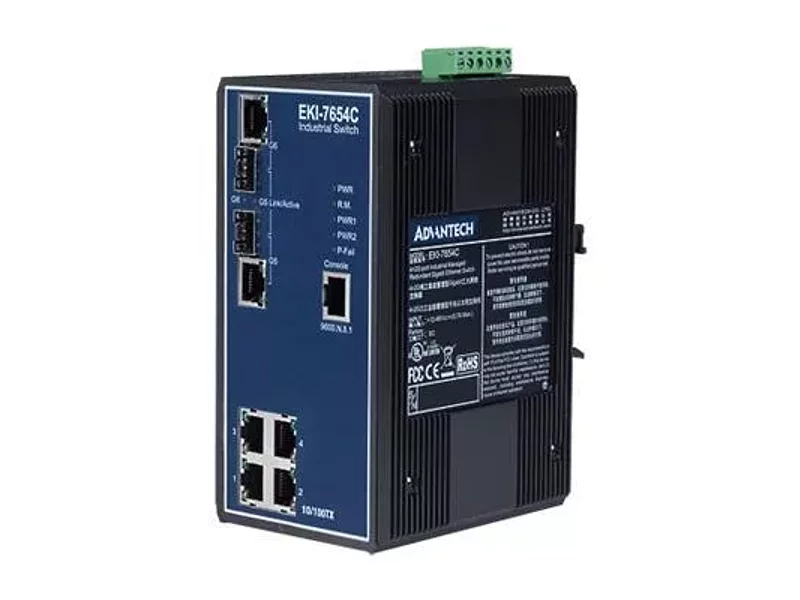 EKI-7654C управляемый отказоустойчивый 6-портовый коммутатор Gigabit Ethernet