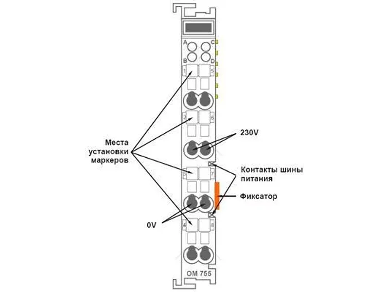 Модуль ввода питания OM755 0-230 V постоянного / переменного тока