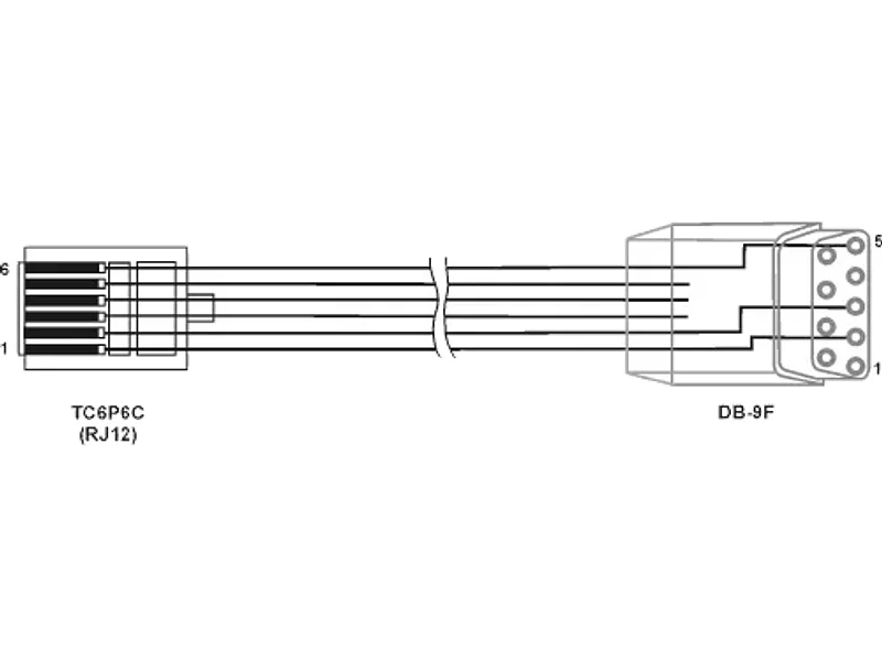Кабель КС2 (Кабель ПЛК-Панель) DB9F-RJ12(КУВФ.685621.480.122)