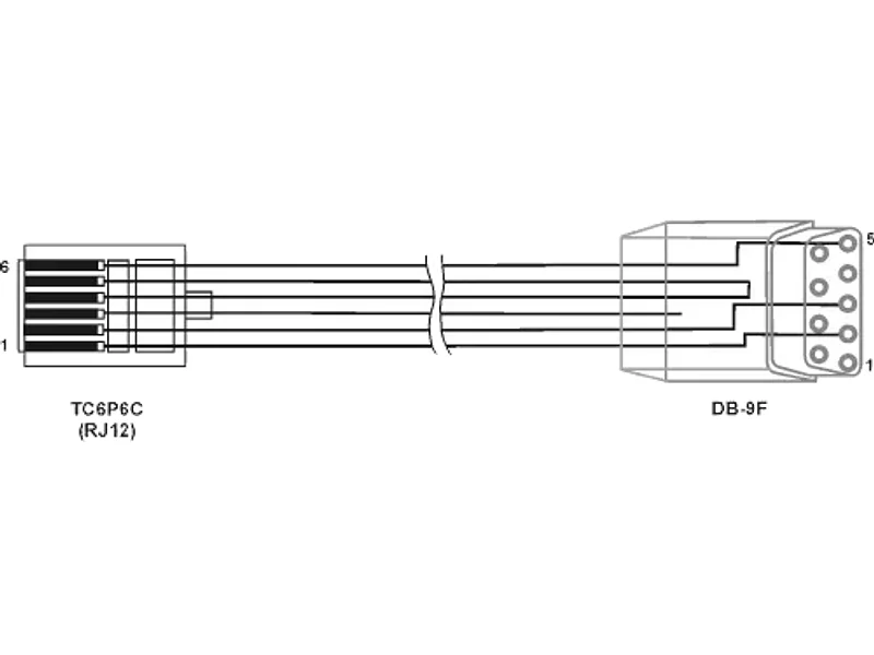 Кабель КС1 (Кабель прошивки) DB9F-RJ12 (КУВФ.685621.480.109)
