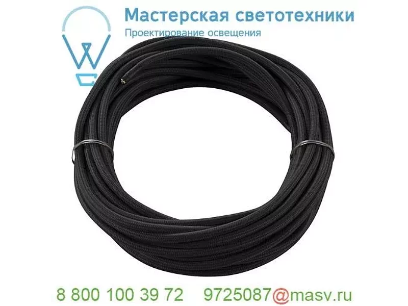 961270 SLV КАБЕЛЬ 3х 0,75 кв.мм, 10 м, H03W-F, в текстильной оплетке, диам. 6мм, черный